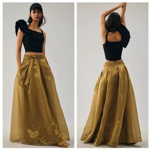 Let me be shine maxi gold skirt